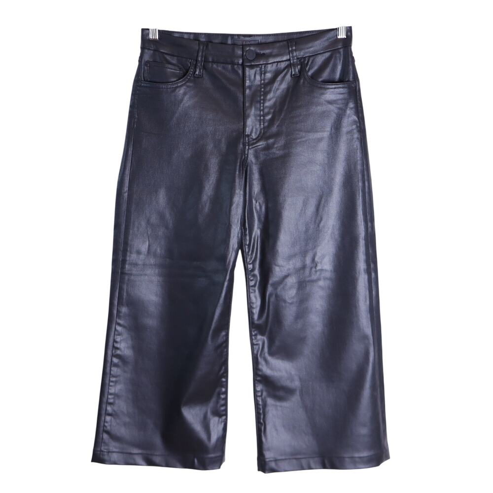 Kut from the Kloth Meg Jeans Black Coated Wide Leg High Rise Women's 6 - Picture 3 of 10